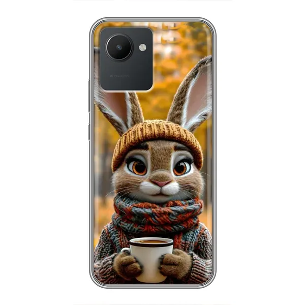 Чехол с рисунком «Зайчик с кофе» для Realme C30 Чехол с рисунком «Зайчик с кофе» для Realme C30