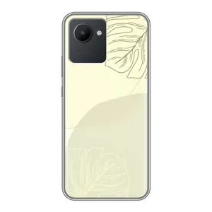 Чехол цветочный дизайн для Realme C30 (Зелёный фон)