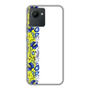 Силиконовый Чехол на Realme C30 с картинкой Вышиванки (Желто-синяя вышиванка)