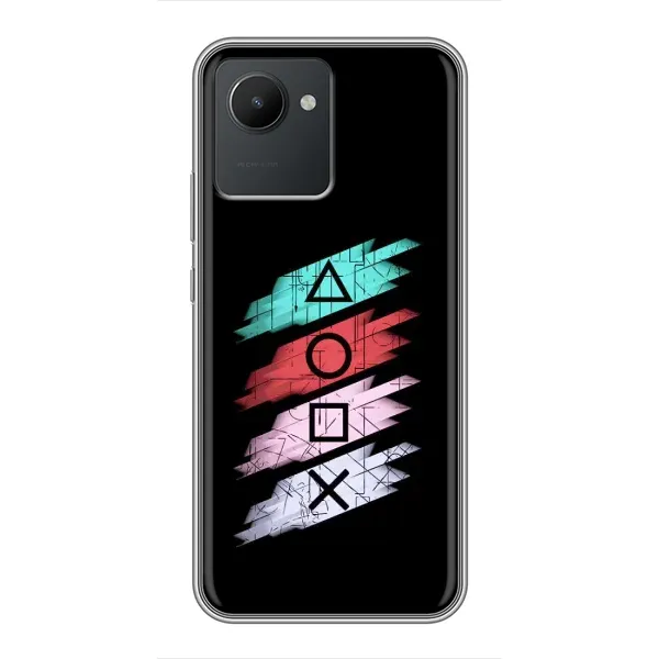 Чехол с рисунком «Значки Sony» для Realme C30 Чехол с рисунком «Значки Sony» для Realme C30