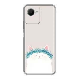 Чехол на тематику: Коты для Realme C30s (Белый котик)