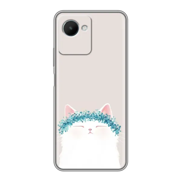 Чехол с рисунком «Белый котик» для Realme C30s Чехол с рисунком «Белый котик» для Realme C30s