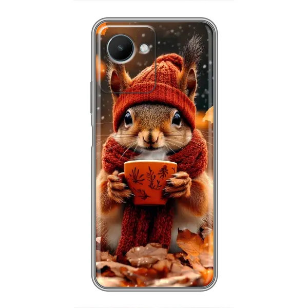 Чехол с рисунком «Белка с кофе» для Realme C30s Чехол с рисунком «Белка с кофе» для Realme C30s