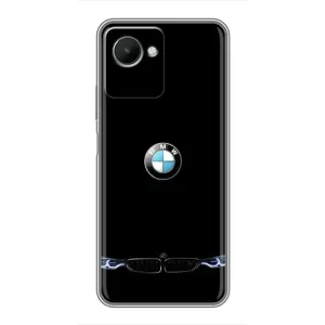 Силиконовый бампер с картинкой машины на Realme C30s (Черный BMW)