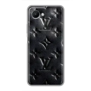 Текстурный Чехол Louis Vuitton для Реалми с30s (Черный ЛВ)
