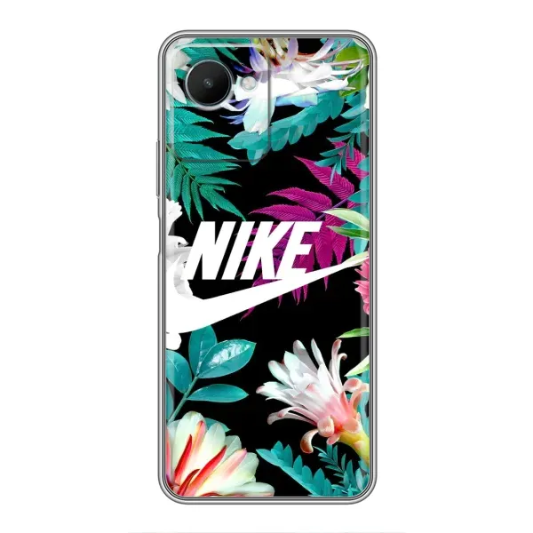 Чехол с рисунком «Цветочный Nike» для Realme C30s Чехол с рисунком «Цветочный Nike» для Realme C30s