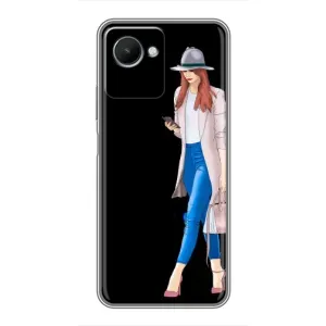 Чехол с картинкой Модные Девчонки Realme C30s (Девушка со смартфоном)