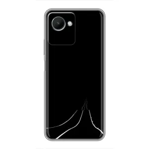 Чехол с картинками на черном фоне для Realme C30s (Дорога)