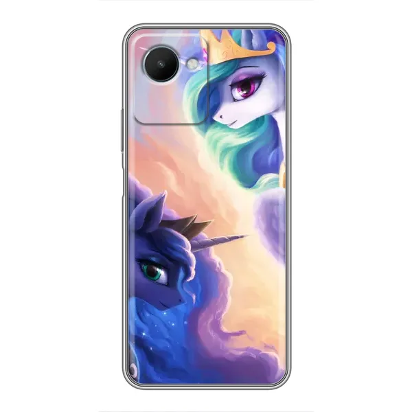 Чехол с рисунком «Единорожки на тучках» для Realme C30s Чехол с рисунком «Единорожки на тучках» для Realme C30s