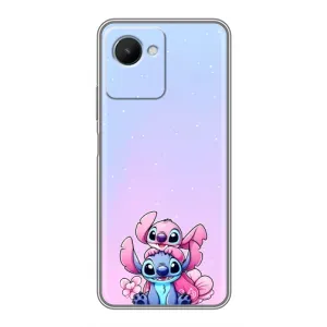 Чехол с рисунком Стич для Realme C30s (Энджл и Стич)