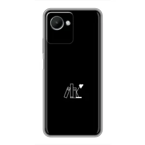 Чехол с картинками на черном фоне для Realme C30s (Книжки)