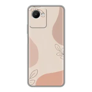 Чехол цветочный дизайн для Realme C30s (Коричневый фон)