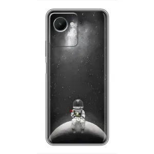 Силиконовый Чехол с принтом "Космонавты" на Realme C30s (Космонавт романтик)