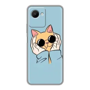 Бампер с изображением Котиков для Реалми с30s (КОТИК в очках)