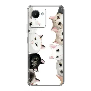 Силиконовый чехол с котиком для Realme C30s (Коты)