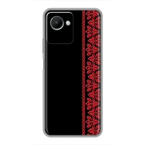 Силиконовый Чехол на Realme C30s (Красная Вышиванка)
