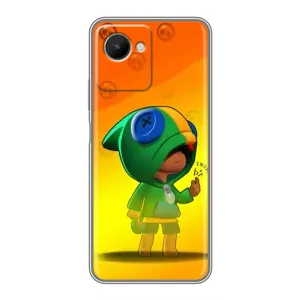 Чехол Бравл Старс для Realme C30s (LEON в кофте)
