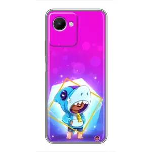 Чехол Бравл Старс для Realme C30s (Леон в костюме Акулы)