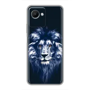 Чехол с картинкой на Realme C30s (Лев - синий)
