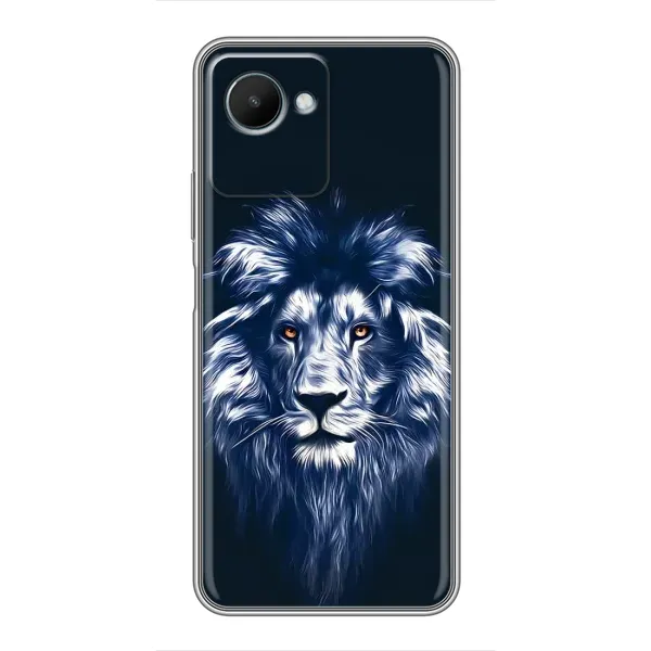 Чехол с рисунком «Лев - синий» для Realme C30s