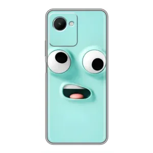 Чохли (ТПУ) (смішні стікери) для Realme C30s (Кумедне м'ятне обличчя)