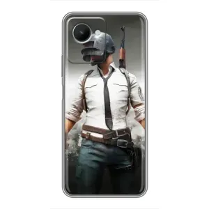 Силиконовый чехол с картинкой "Герой Pubg" на Realme C30s (Пабг)