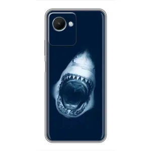 Силиконовый бампер с картинкой животных для Realme C30s (Пасть Акулы)