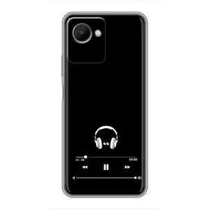 Чехол с картинками на черном фоне для Realme C30s (Плеер)