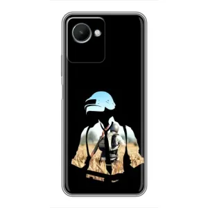 Силиконовый чехол с картинкой "Герой Pubg" на Realme C30s (Пубг мен)