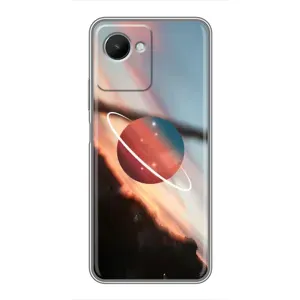 Чехол (ТПУ) с планетами на Realme C30s (Сатурн)