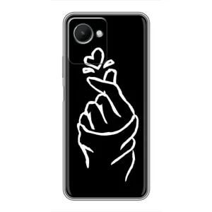 Чохол (Знак сердечка) для Realme C30s (Сердечко на чорному)