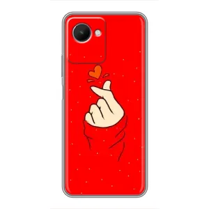 Чохол (Знак сердечка) для Realme C30s (Сердечко на червоному)