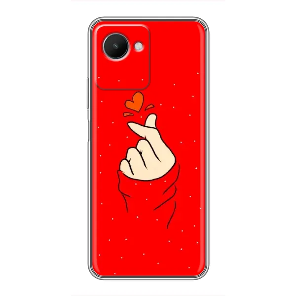 Чехол с рисунком «Сердце на красном» для Realme C30s Чехол с рисунком «Сердце на красном» для Realme C30s