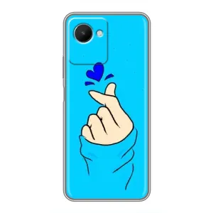 Чохол (Знак сердечка) для Realme C30s (Сердечко на синоьому)