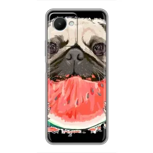 Чехол (ТПУ) Милые собачки для Realme C30s (Смешной Мопс)