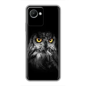 Чехлы с принтом СОВЫ для Realme C30s (Сова на чёрном)
