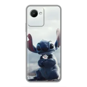Чехол с рисунком Стич для Realme C30s (Стич с цветочком)