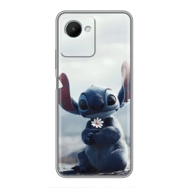 Чехол с рисунком «Стич с цветочком» для Realme C30s Чехол с рисунком «Стич с цветочком» для Realme C30s