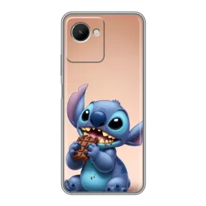 Чехол с рисунком Стич для Realme C30s (Стич с шоколадом)