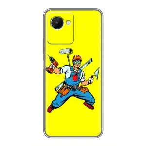 Силиконовый бампер (Работники) на Realme C30s (Строитель)