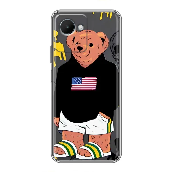 Чехол с рисунком «Teddy USA» для Realme C30s Чехол с рисунком «Teddy USA» для Realme C30s