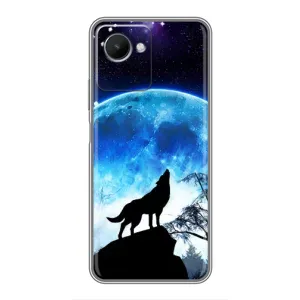 Чехол с Волком на Realme C30s (Воет на луну)