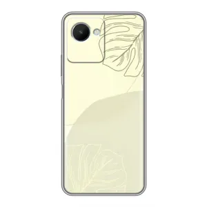 Чехол цветочный дизайн для Realme C30s (Зелёный фон)
