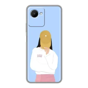 Силиконовый Чехол на Realme C30s с картинкой Стильных Девушек (Желтая кепка)