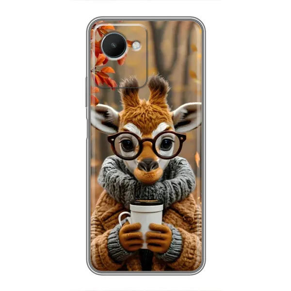 Чехол с рисунком «Жираф с кофе» для Realme C30s Чехол с рисунком «Жираф с кофе» для Realme C30s