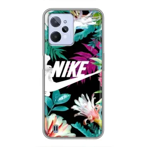 Силіконовый Чохол на Realme C31 з картинкою НАЙК (Квітковий Nike)