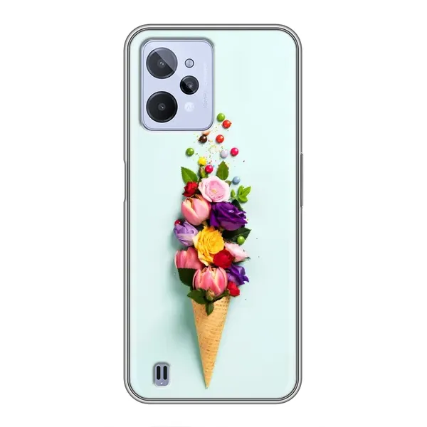 Чехол с рисунком «Цветок-мороженное» для Realme C31 Чехол с рисунком «Цветок-мороженное» для Realme C31