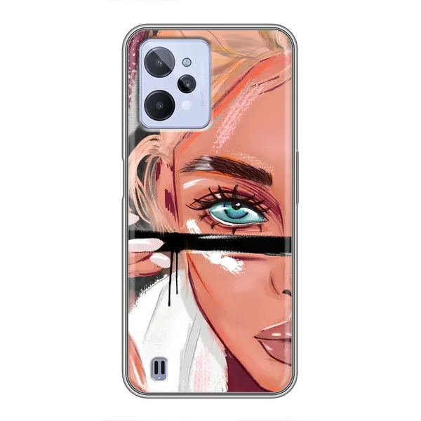 Чехол с рисунком «Девушка и ресницы» для Realme C31