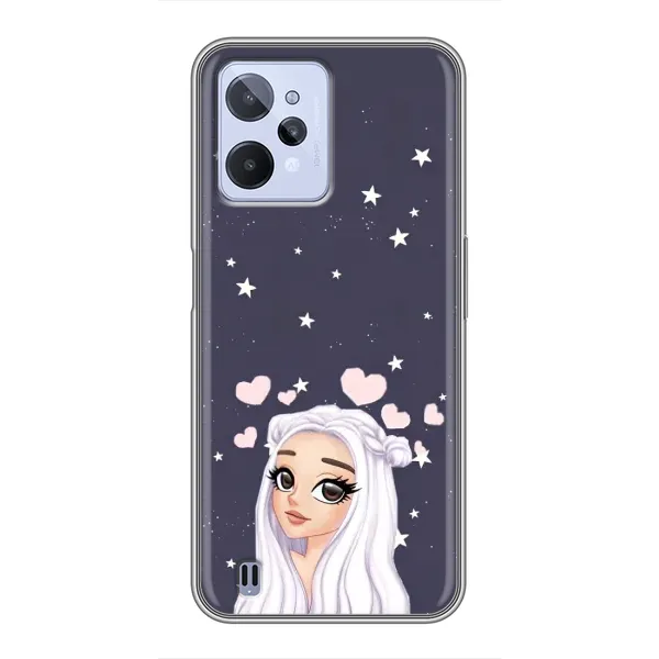 Чехол с рисунком «Девушка и сердечки» для Realme C31