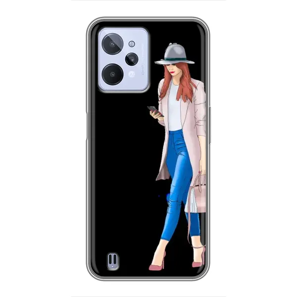 Чехол с рисунком «Девушка со смартфоном» для Realme C31 Чехол с рисунком «Девушка со смартфоном» для Realme C31